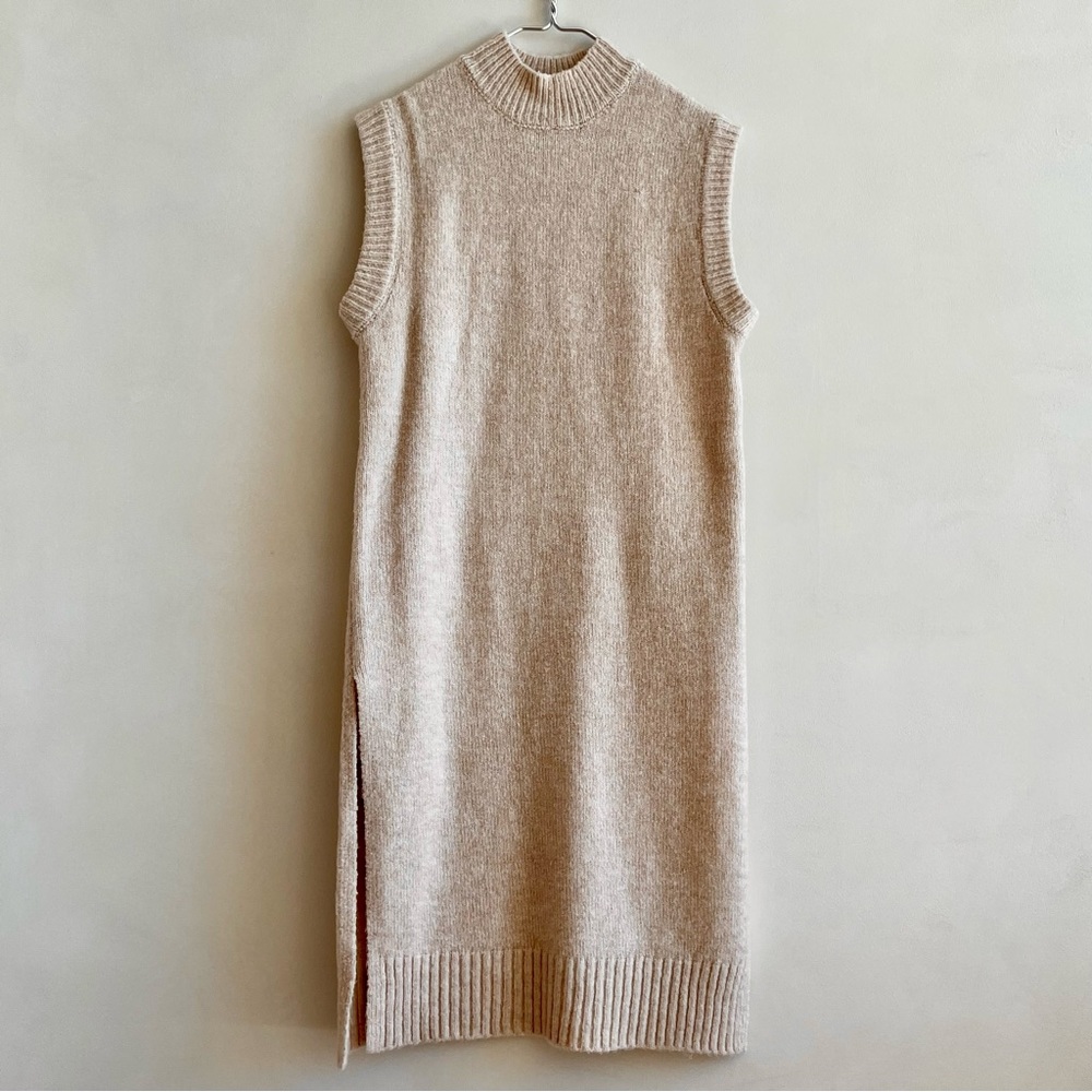 Zara beige sweater dress / tunic with side slits